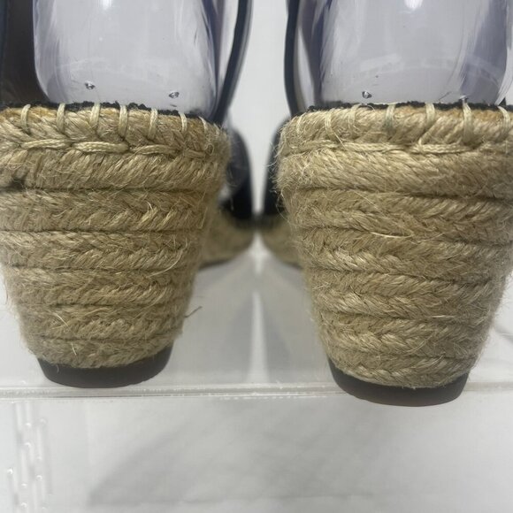 Clarks Black Leather Petrina Selma Ankle Strap Wedge Open Toe Sandal 8M - Picture 5 of 10